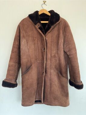 Searle Vintage Genuine Suede and Shearling Sheepskin Fur Jacket GUC